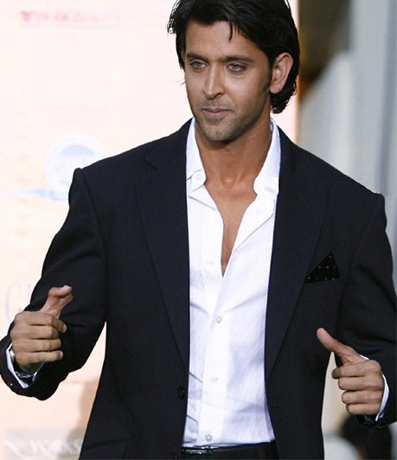 Hrithik Roshan thumb sideview with black suit.