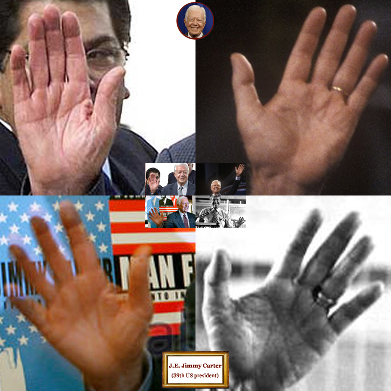 39Th US president Jimmy Carter: 4 hand impressions.