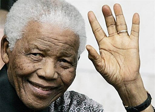 Nelson Mandela's left hand.