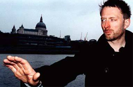 Thom Yorke's right hand is featured with a simian crease! (simian line)