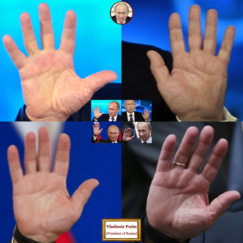 The hands of Vladimir Putin, president of Russia: photo impressions.