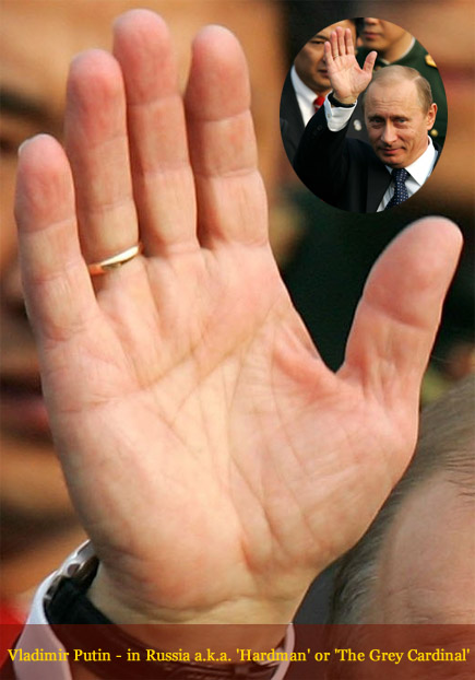 Vladimir Putin, president of Russia: right hand.